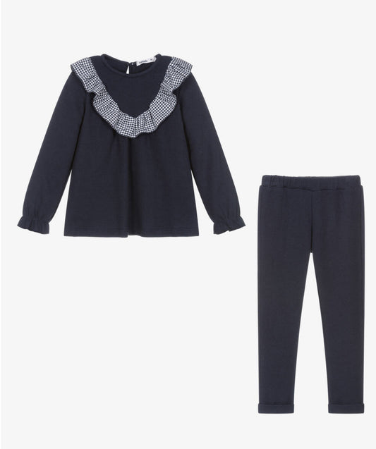 Girls Blue Cotton Trouser Set