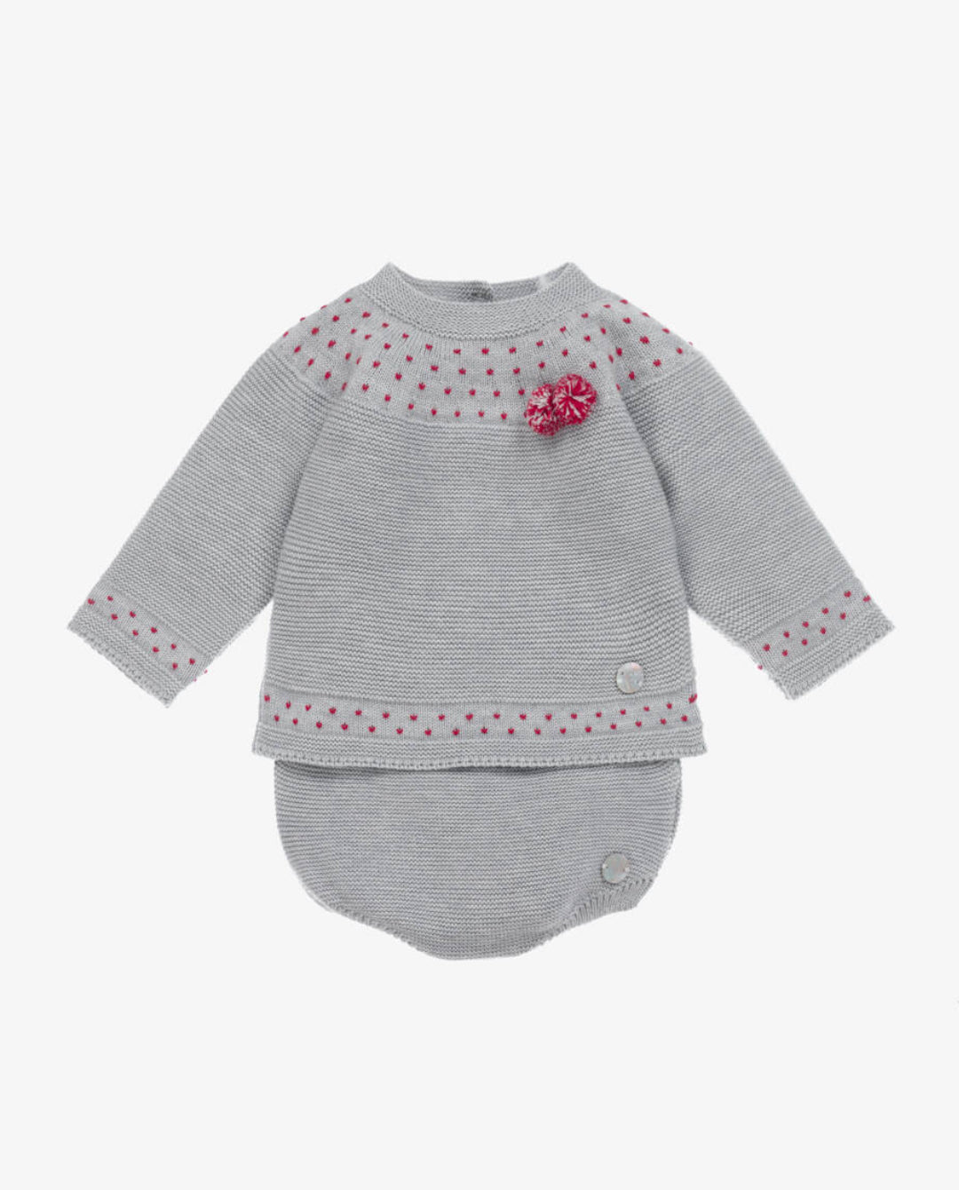 Grey Knit Shorts Ensemble