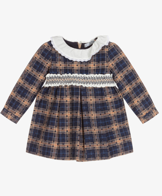 Blue & Beige Check Dress