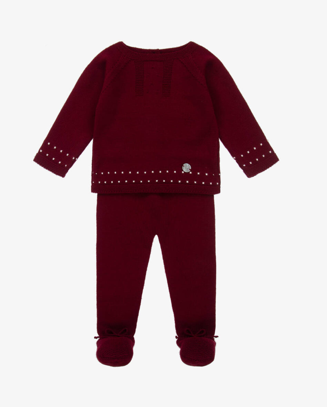 Red Knitted 2 piece Babygrow