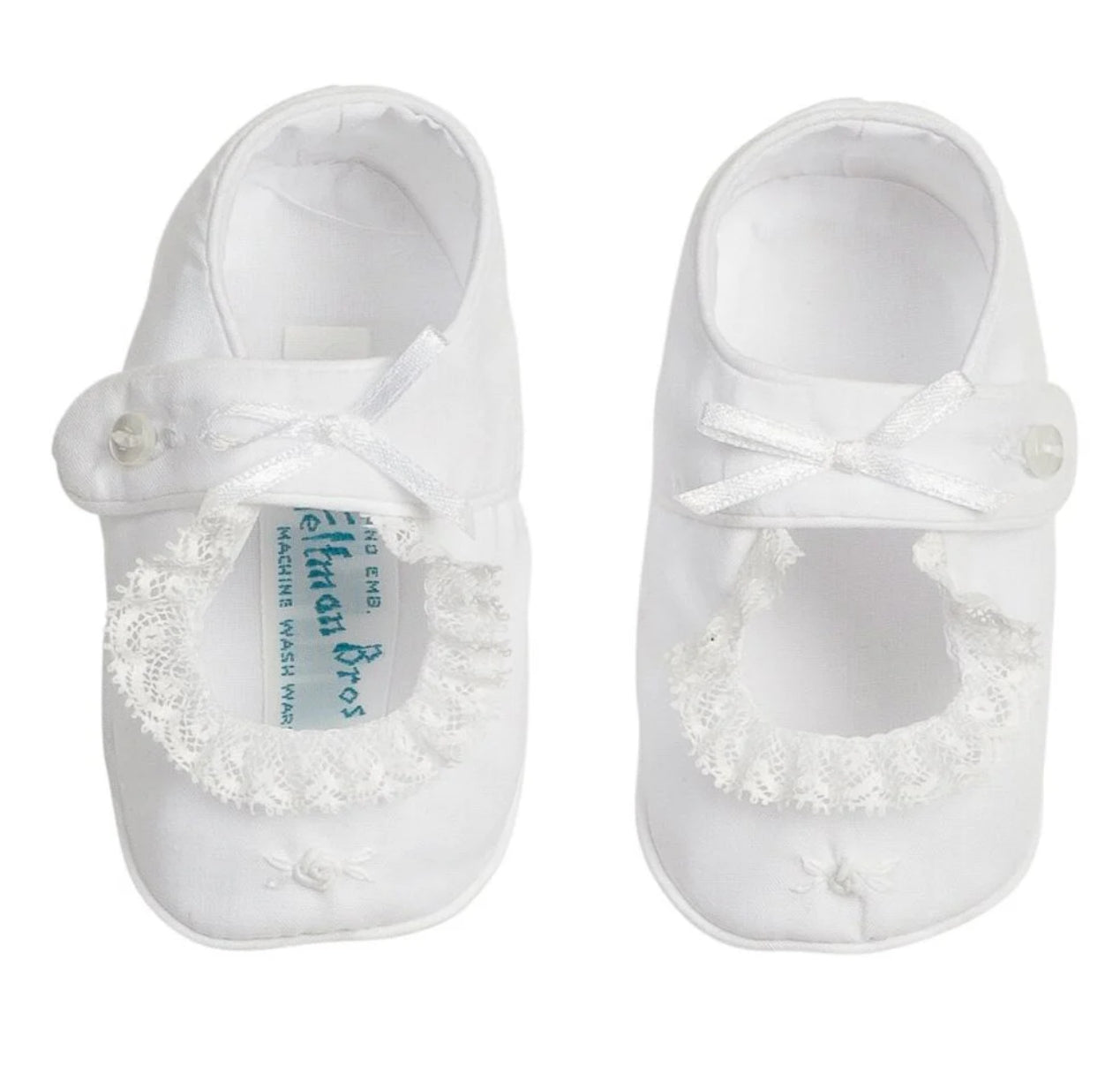 Baby Girl White Lace Bow Booties