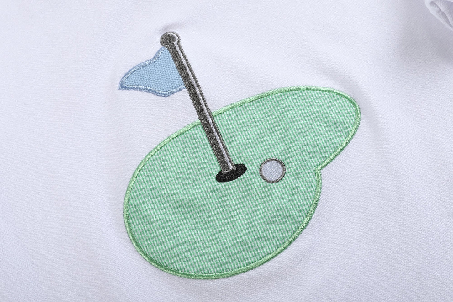 Blue Gingham Golf Shirt and Shorts Set