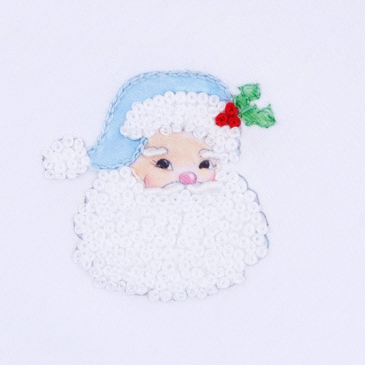 Santa Baby Embroidered Baby's First Christmas Footie - Pink or Blue