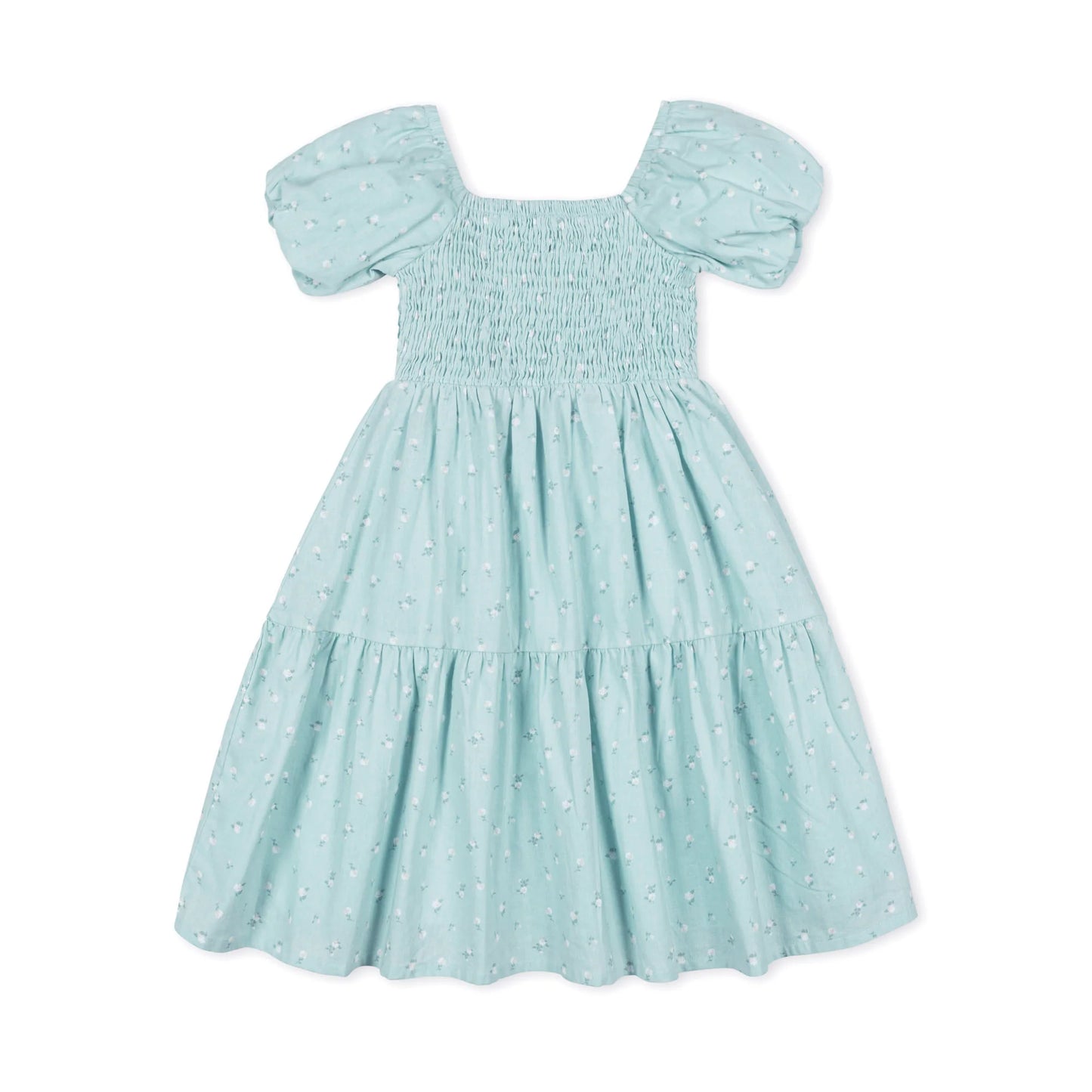 Organic Smocked Bubble Sleeve Dres