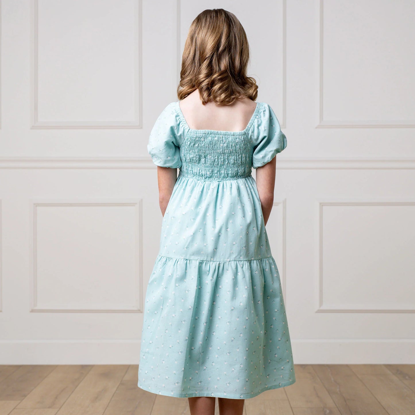 Organic Smocked Bubble Sleeve Dres