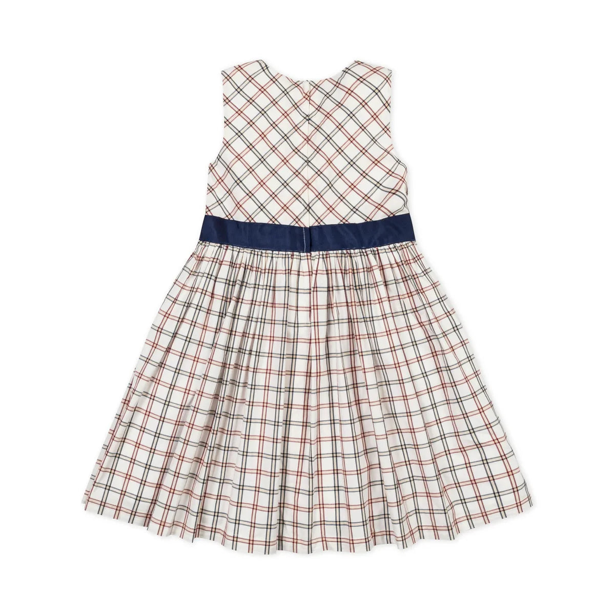 Organic Plaid Stretch Poplin Sash Dress