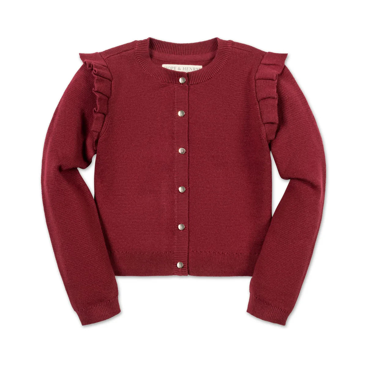 Organic Milano Cranberry Ruffle Cardigan