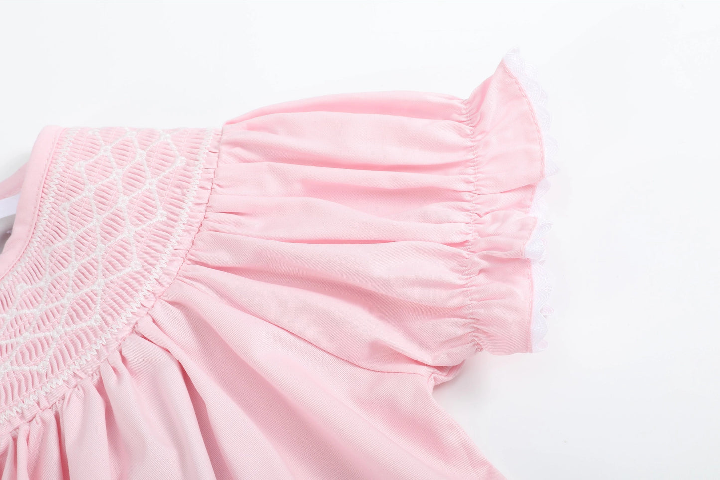 Pink/White Smocked Bishop Dress