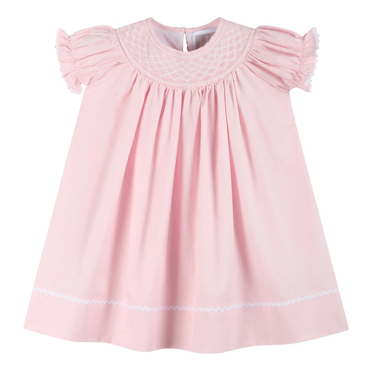 Pink/White Smocked Bishop Dress