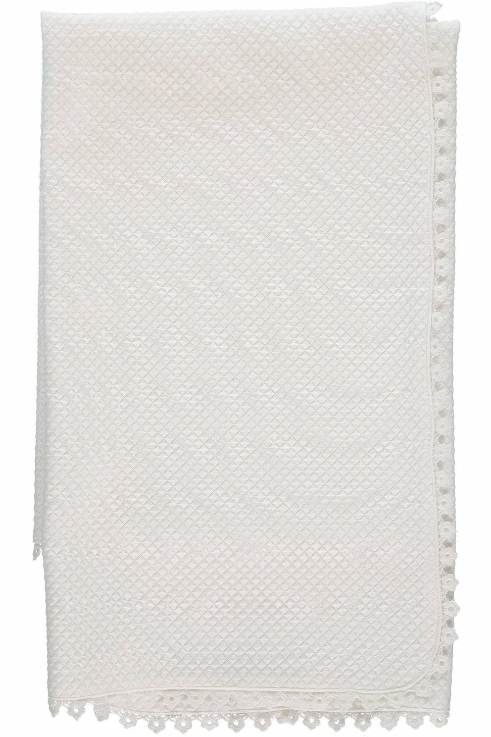 Off White Blanket with Lace Trim