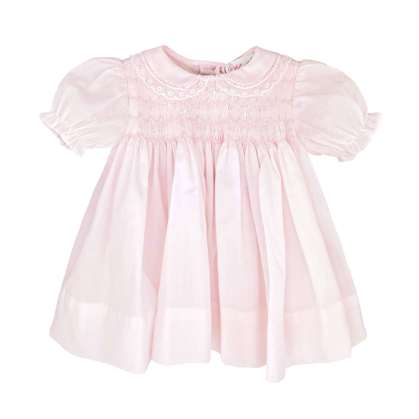 Pink Smocked Dress with Lace