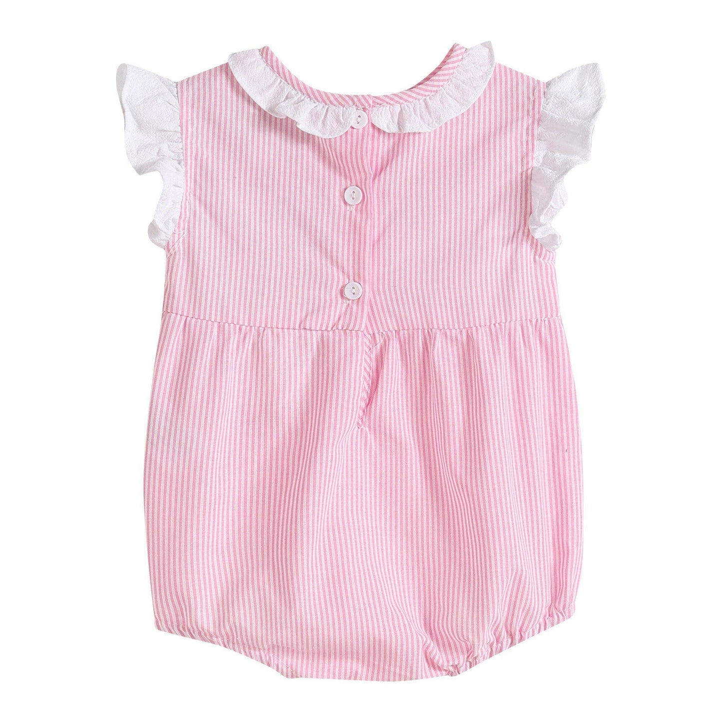 Pink Striped Lil Sister Smocked Romper