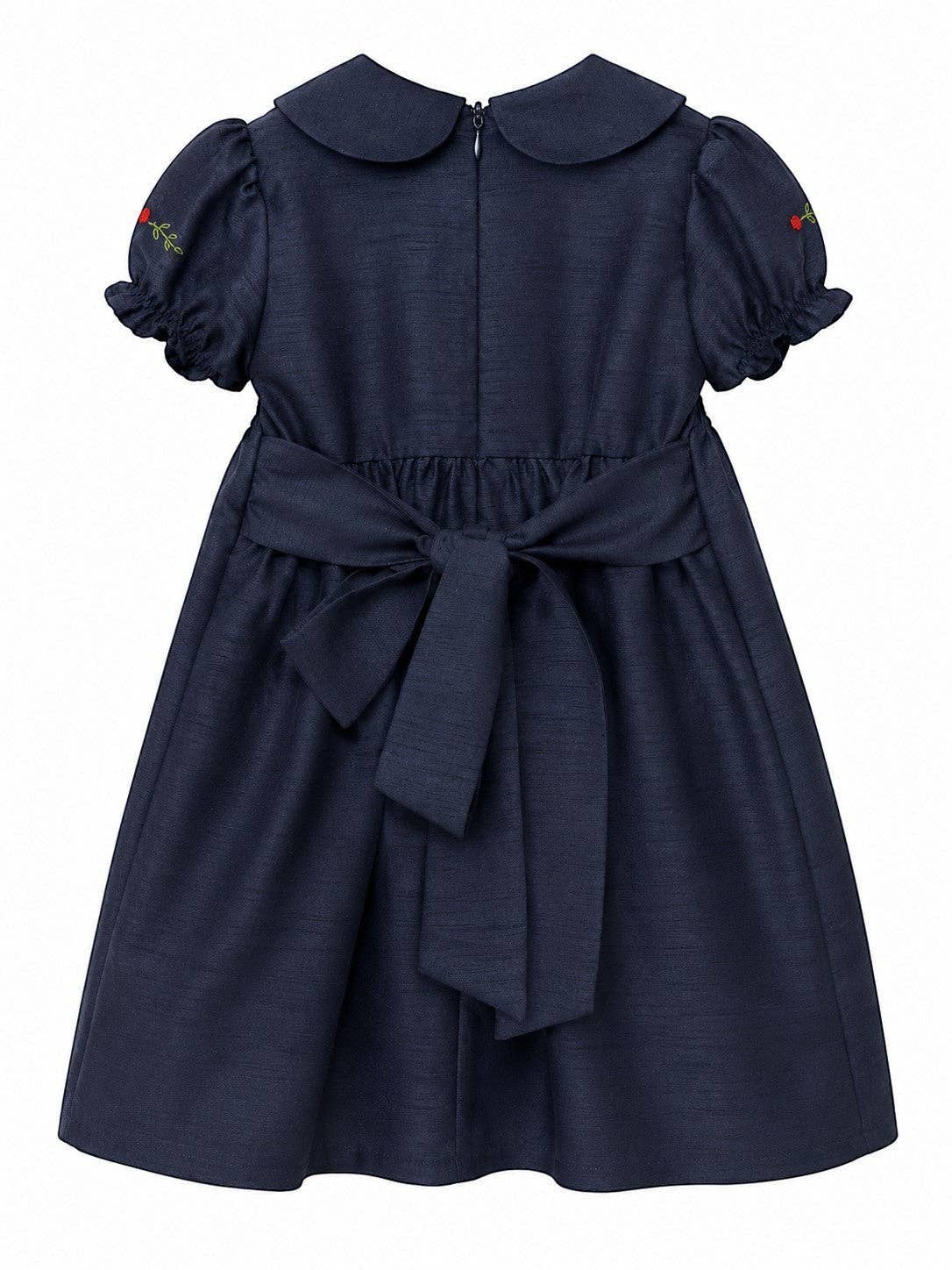 Navy Embroidered Dress for Girls