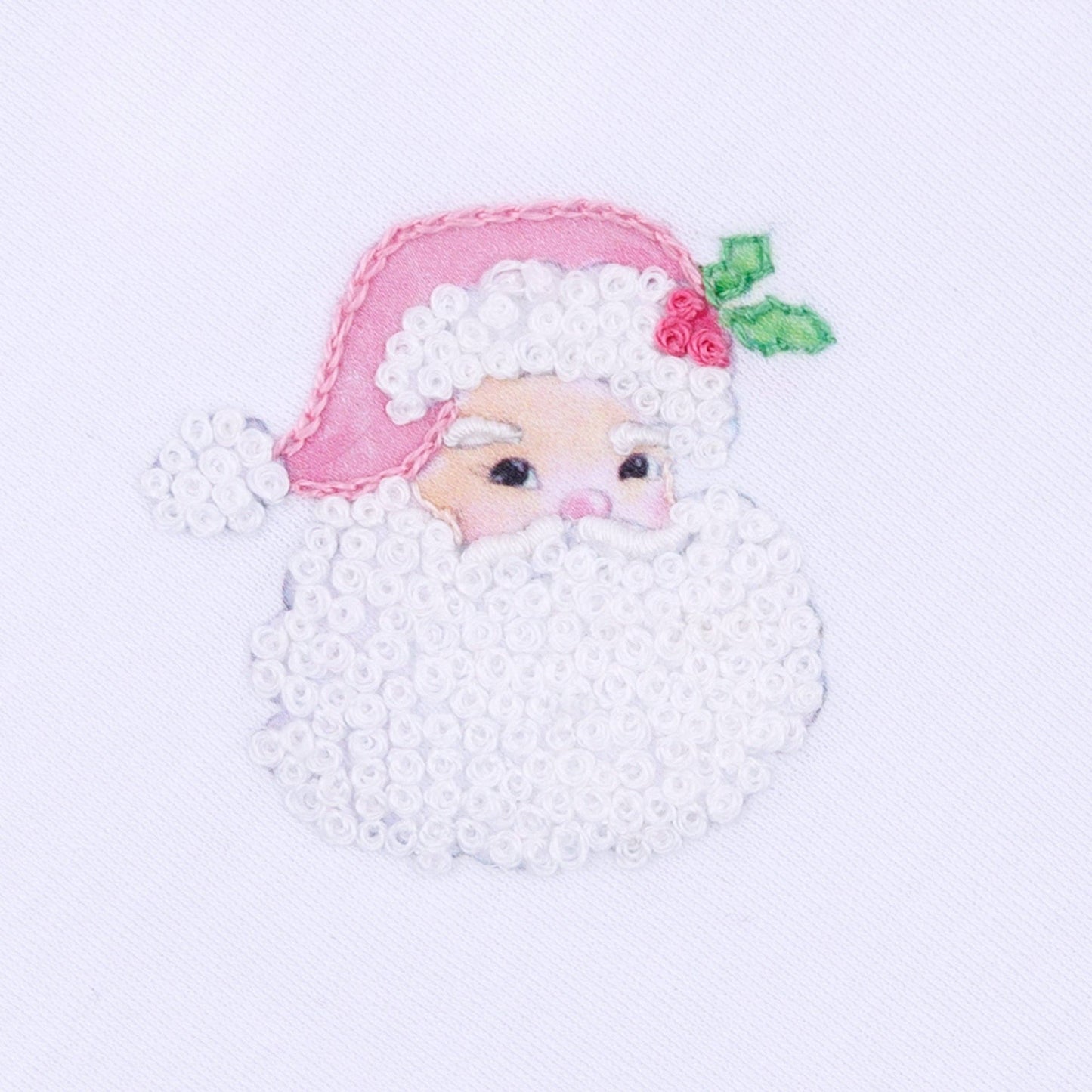 Santa Baby Embroidered Baby's First Christmas Footie - Pink or Blue