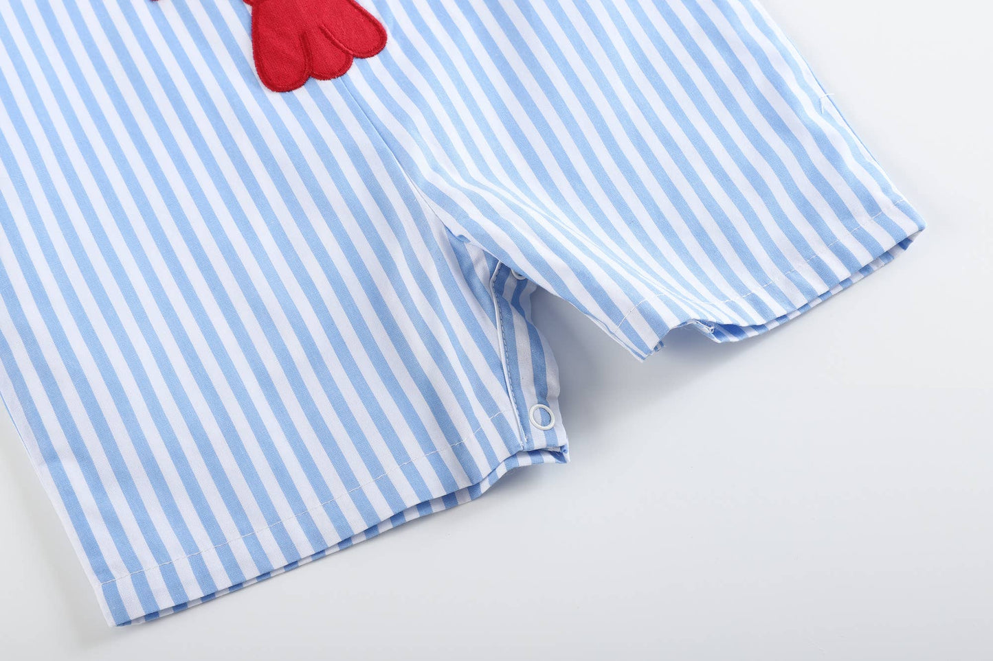 Blue Striped Lobster Applique Shortalls