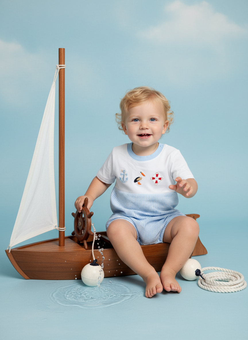Nautical dreams baby romper