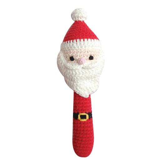 Santa Hand-Crochet Stick Rattle