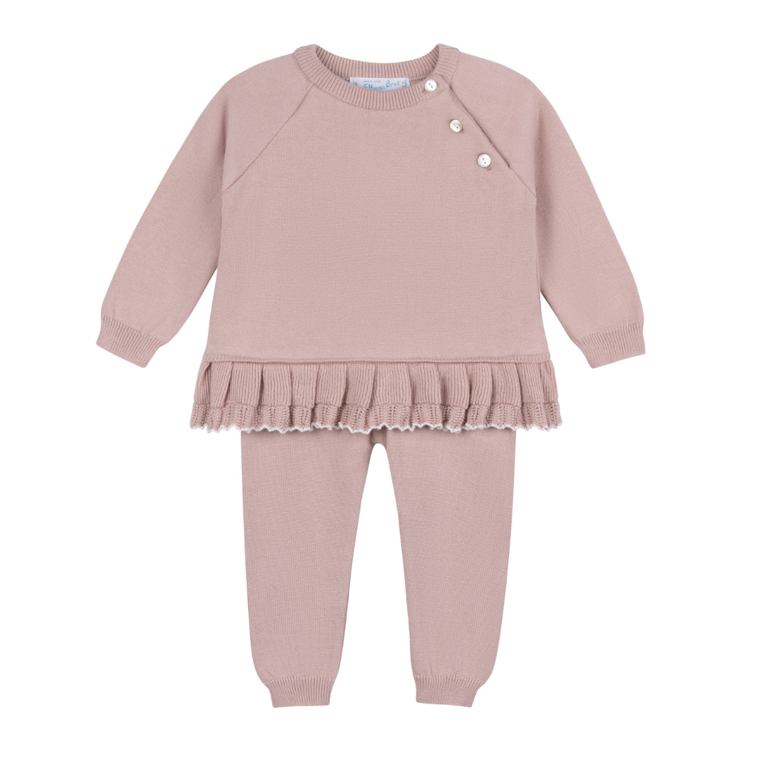 Pleated Trim Knit Set