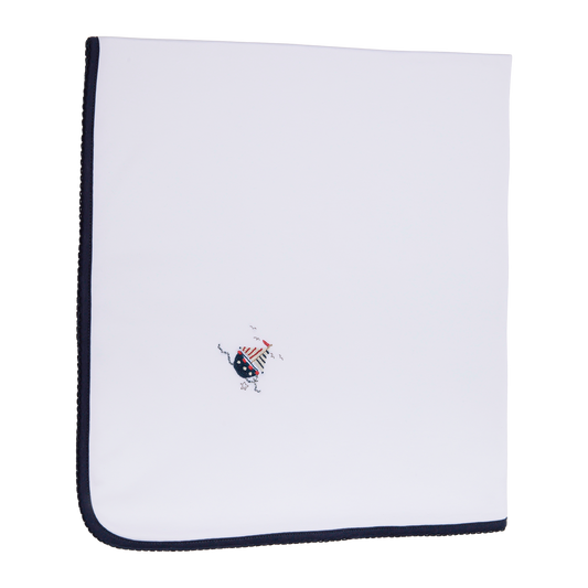 Baby White Boat Pima Blanket