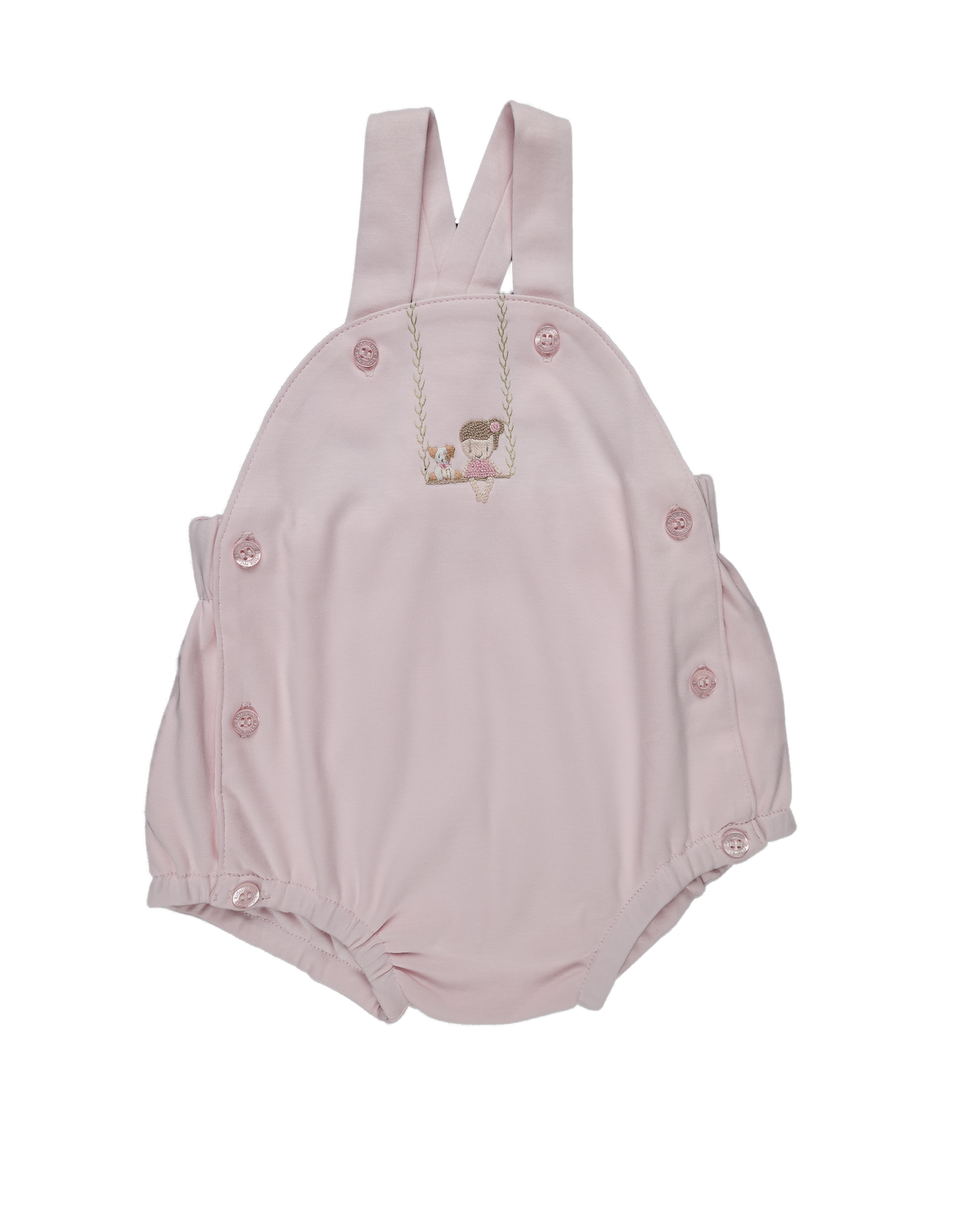 Girl & Dog Play Pima Overall with Onesie