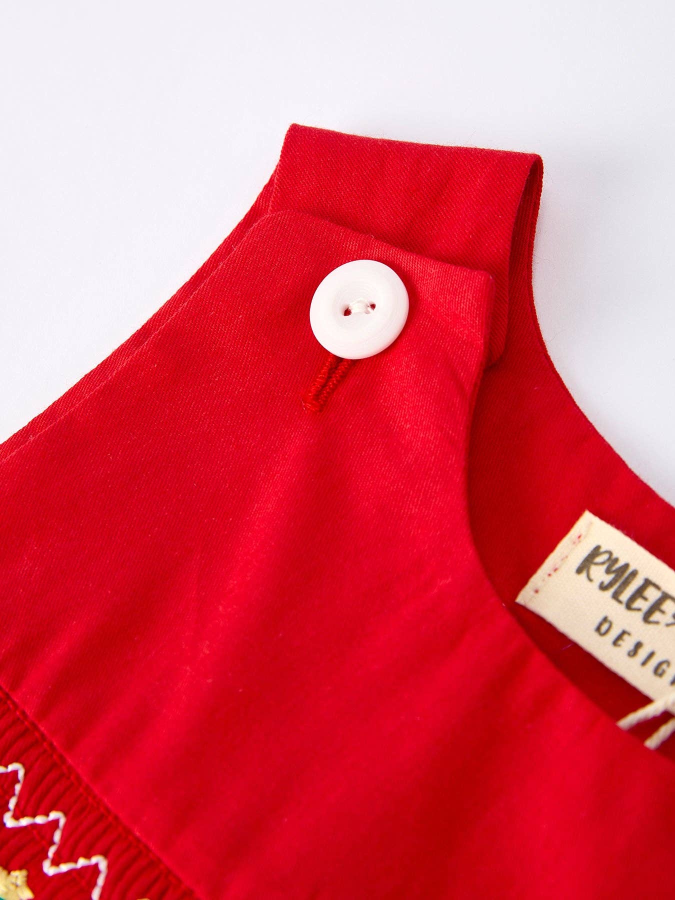 Christmas Gingerbread Embroidered Red Boy Romper