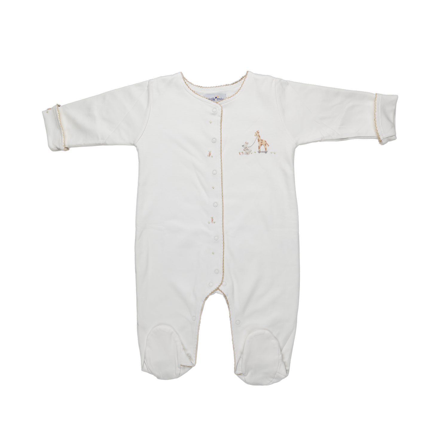 Baby Giraffe Cream Pima Cotton Footie
