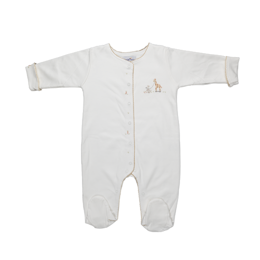 Baby Giraffe Cream Pima Cotton Footie