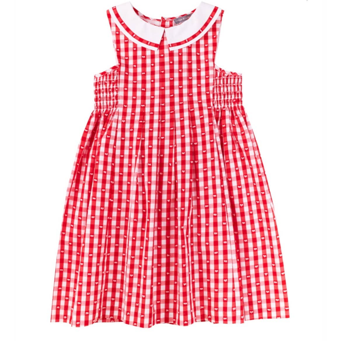 Red Gingham Collared Dress