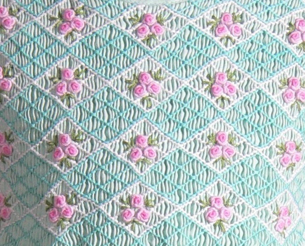 Mint Geometric Smocked Dress