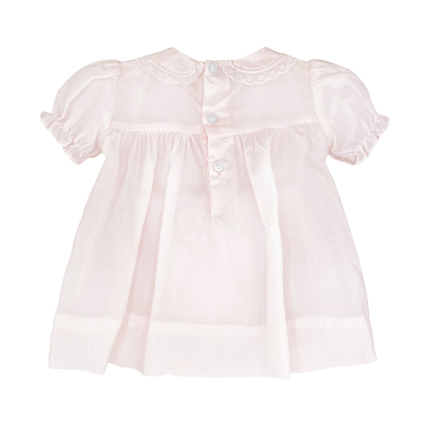 Pink Smocked Dress with Lace
