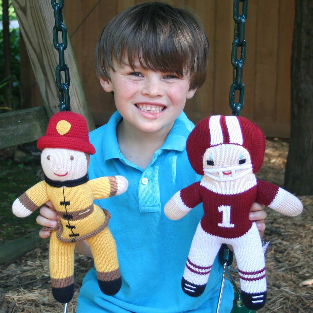 Frank the Fireman Knit Doll