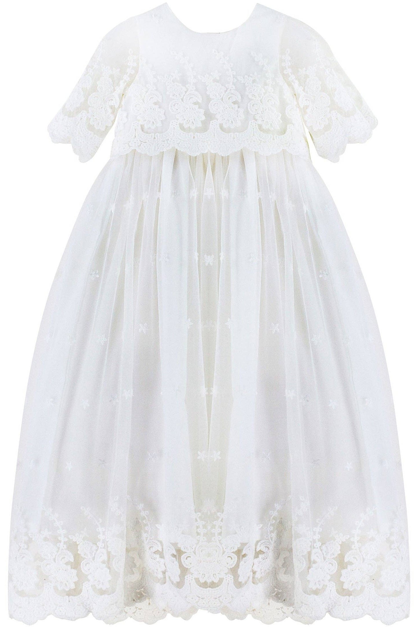 Baby Girl Lace Christening Gown & Bonnet