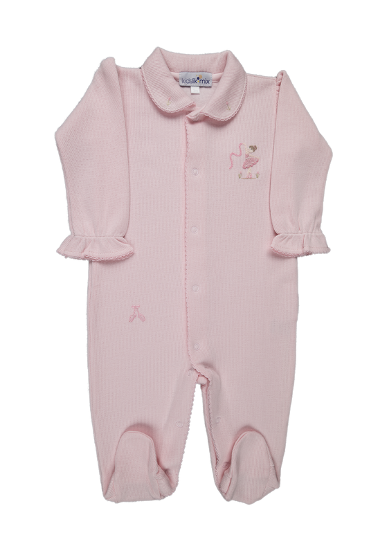 Baby Ballerinas Pima Cotton Open Front Onesie