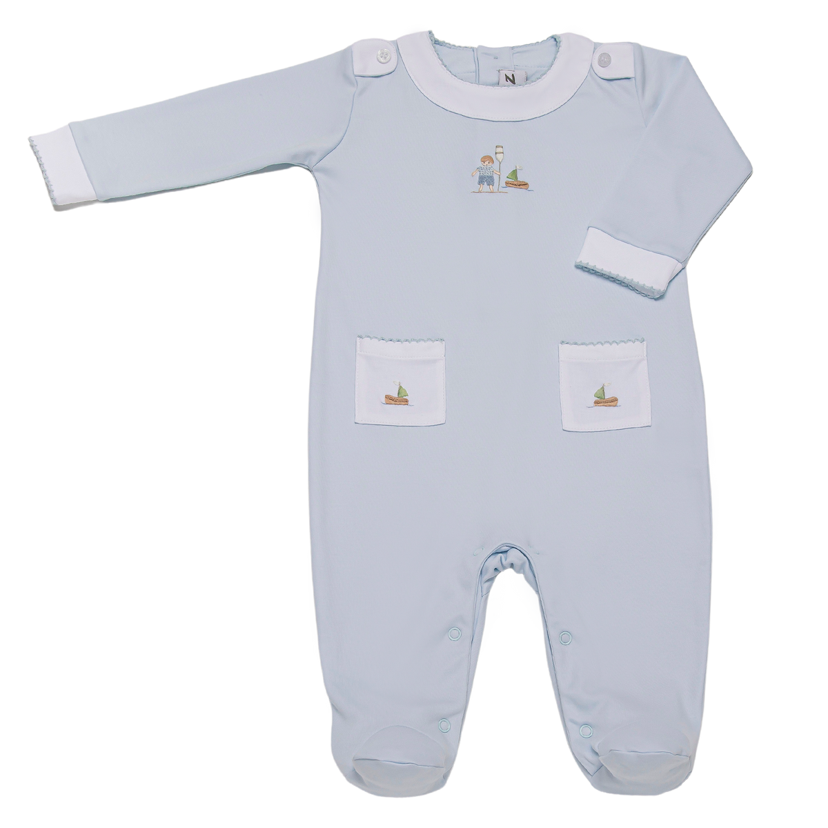 Baby Beach Boy Pima Cotton Footie