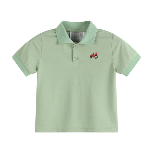 Green Tractor Polo Golf Shirt