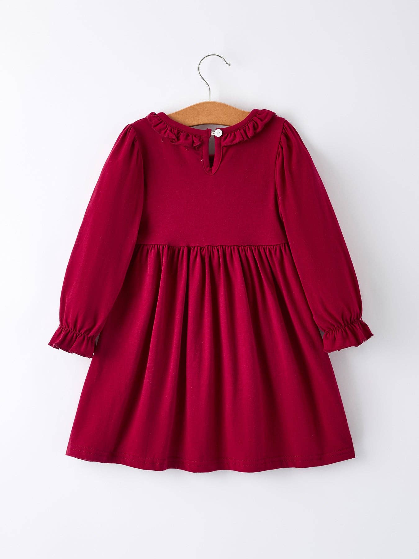 Christmas Smocked Embroidered Dress with Green Plaid Bows